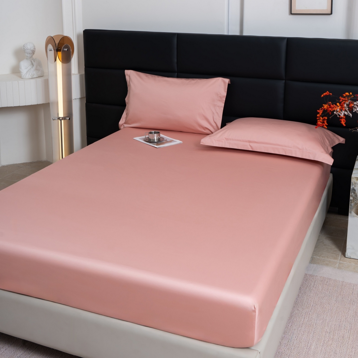 91家纺网 家纺一手货源 找家纺 凌云家纺 2026春夏新款A类100支长绒棉纯棉单床笠 床笠单件-提供买家秀 联系客服 豆沙粉