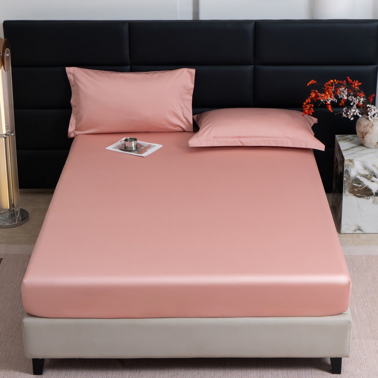 91家纺网 家纺一手货源 找家纺 凌云家纺 2026春夏新款A类100支长绒棉纯棉单床笠 床笠单件-提供买家秀 联系客服 豆沙粉