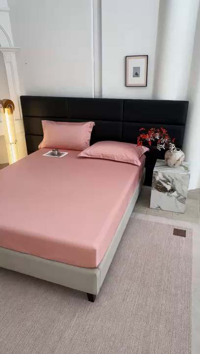 91家纺网 家纺一手货源 找家纺 凌云家纺 2026春夏新款A类100支长绒棉纯棉单床笠 床笠单件-提供买家秀 联系客服 豆沙粉