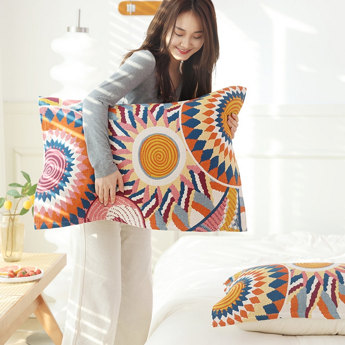 91家纺网 家纺一手货源 找家纺 （总）朴尔家纺-毛巾被 2026新款彩棉国潮风全棉纯棉六层纱布枕巾