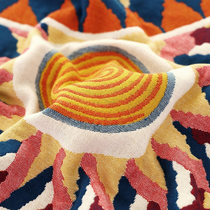 91家纺网 家纺一手货源 找家纺 （总）朴尔家纺-毛巾被 2026新款彩棉国潮风全棉纯棉六层纱布枕巾