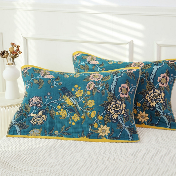 91家纺网 家纺一手货源 找家纺 （总）朴尔家纺-毛巾被 2026新款彩棉国潮风全棉纯棉六层纱布枕巾