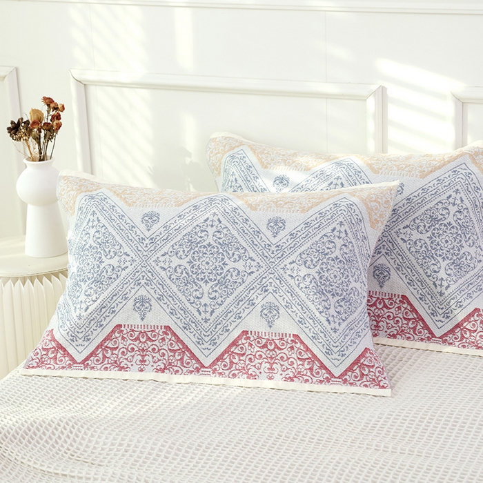 朴尔家纺-毛巾被 2026新款彩棉国潮风全棉纯棉六层纱布枕巾 芳华-枕巾 52x78cm枕巾一对