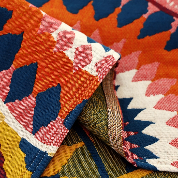 91家纺网 家纺一手货源 找家纺 朴尔家纺-毛巾被 2026新款彩棉国潮风全棉纯棉六层纱布枕巾 彩色星光-枕巾 52x78cm枕巾一对