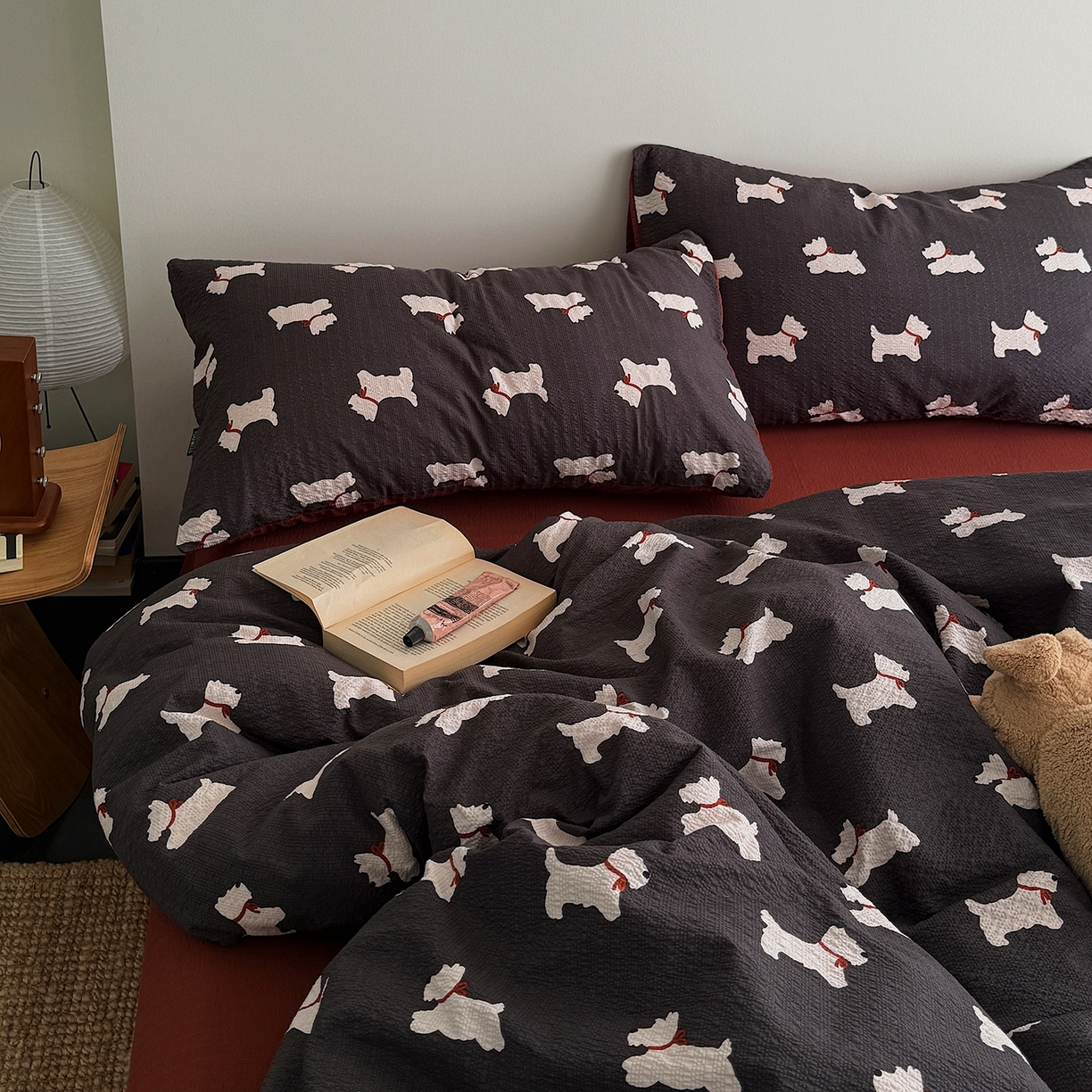 91家纺网 家纺一手货源 找家纺 （总）初念 2026春夏新款简约泡芙纱四件套