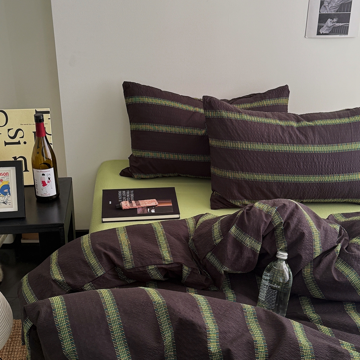 91家纺网 家纺一手货源 找家纺 初念 2026春夏新款简约泡芙纱四件套 一抹流光