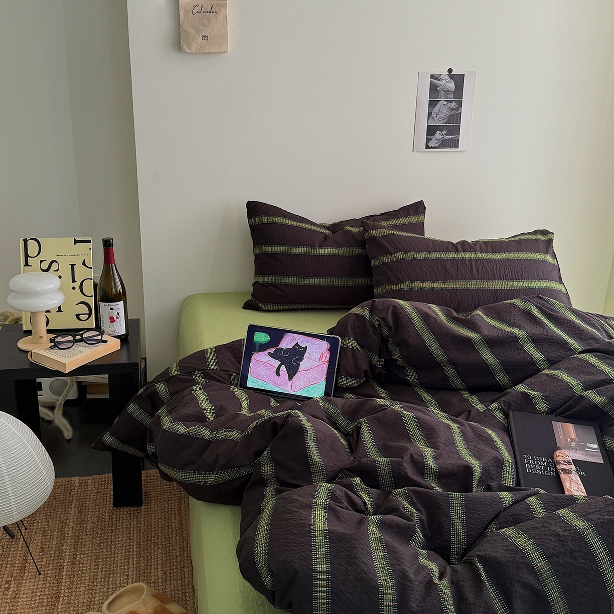 初念 2026春夏新款简约泡芙纱四件套 一抹流光