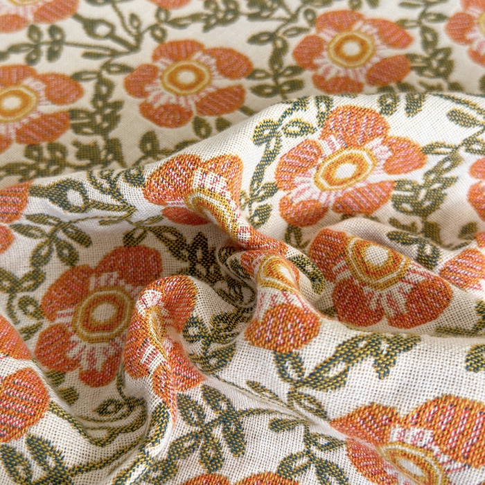 91家纺网 家纺一手货源 找家纺 朴尔家纺-毛巾被 2026新款半包可调节暗扣魔术全棉纯棉三层纱布枕巾 连枝花卉 53x110cm枕巾一对