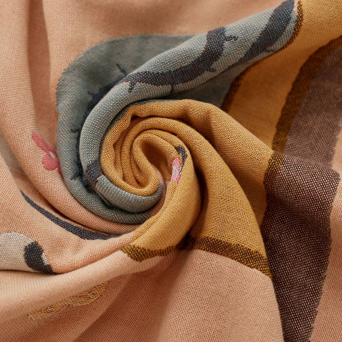 91家纺网 家纺一手货源 找家纺 朴尔家纺-毛巾被 2026新款全棉纯棉欣软系列定位四层加厚柔软纱布枕巾 蜗蜗漫步