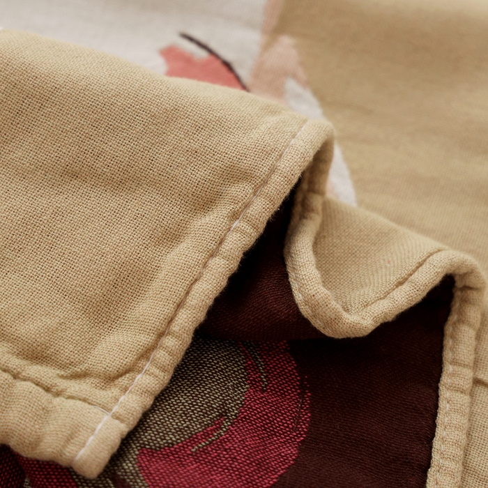 91家纺网 家纺一手货源 找家纺 朴尔家纺-毛巾被 2026新款全棉纯棉欣软系列定位四层加厚柔软纱布枕巾 草莓兔