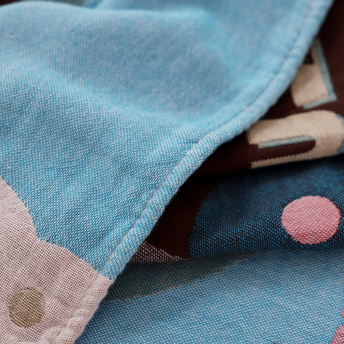 91家纺网 家纺一手货源 找家纺 朴尔家纺-毛巾被 2026新款全棉纯棉欣软系列定位四层加厚柔软纱布枕巾 云朵鱼