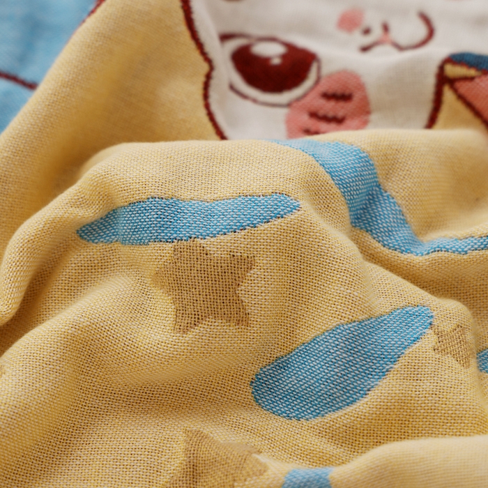 91家纺网 家纺一手货源 找家纺 朴尔家纺-毛巾被 2026新款全棉纯棉欣软系列定位四层加厚柔软纱布枕巾 多趣多