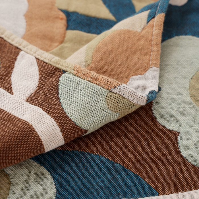 91家纺网 家纺一手货源 找家纺 朴尔家纺-毛巾被 2026新款全棉纯棉欣软系列定位四层加厚柔软纱布枕巾 盛夏之约