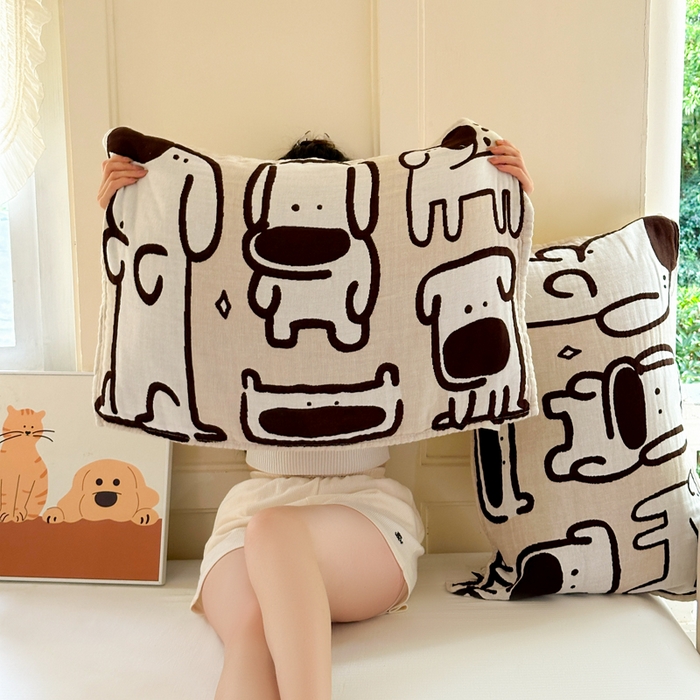 91家纺网 家纺一手货源 找家纺 （总）朴尔家纺-毛巾被 2026新款全棉纯棉多柔AB版定位四层纱布枕巾