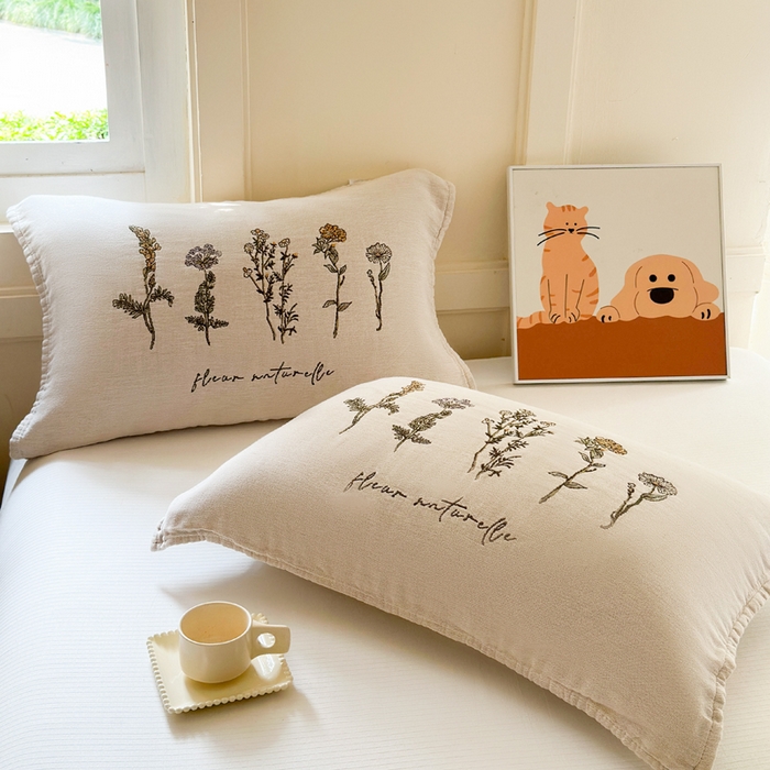 91家纺网 家纺一手货源 找家纺 朴尔家纺-毛巾被 2026新款全棉纯棉多柔AB版定位四层纱布枕巾 花意