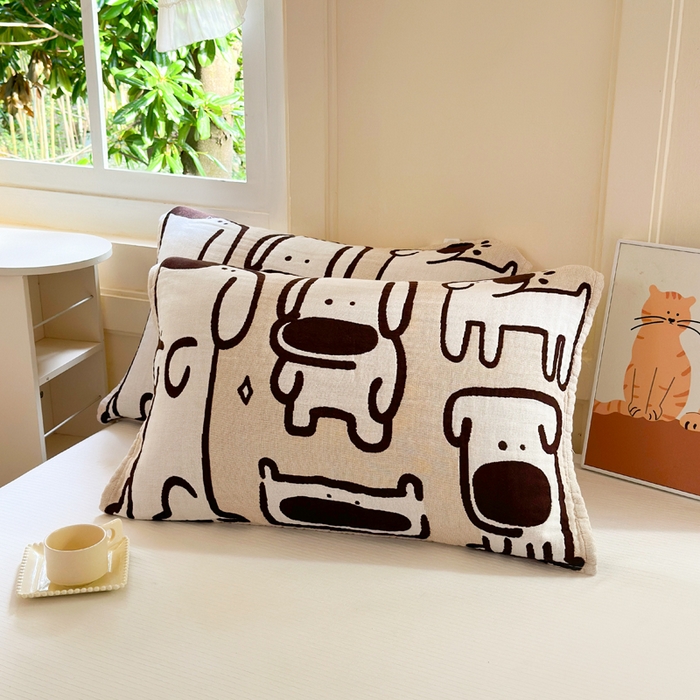 91家纺网 家纺一手货源 找家纺 朴尔家纺-毛巾被 2026新款全棉纯棉多柔AB版定位四层纱布枕巾 潮汪