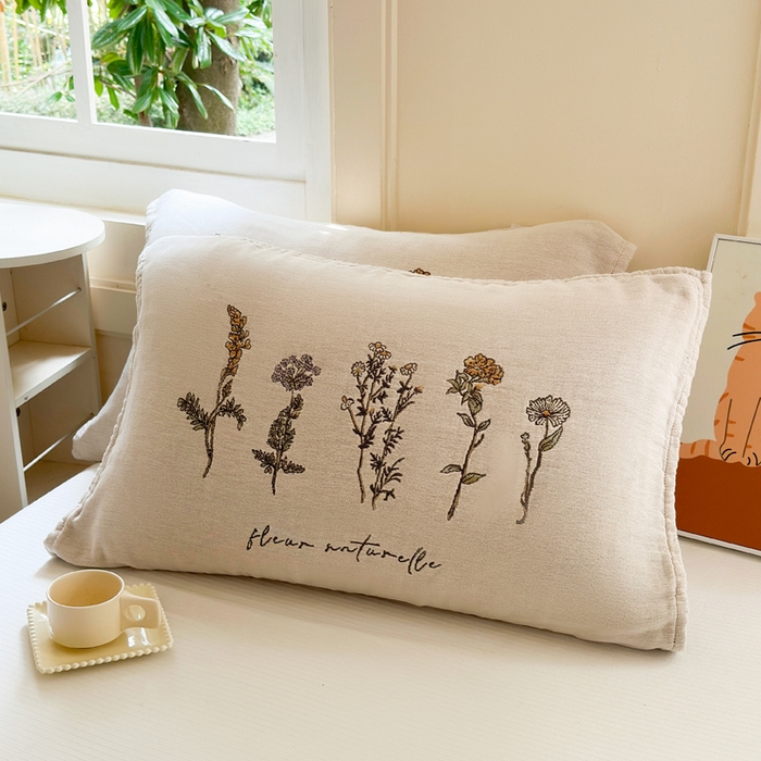 91家纺网 家纺一手货源 找家纺 朴尔家纺-毛巾被 2026新款全棉纯棉多柔AB版定位四层纱布枕巾 花意