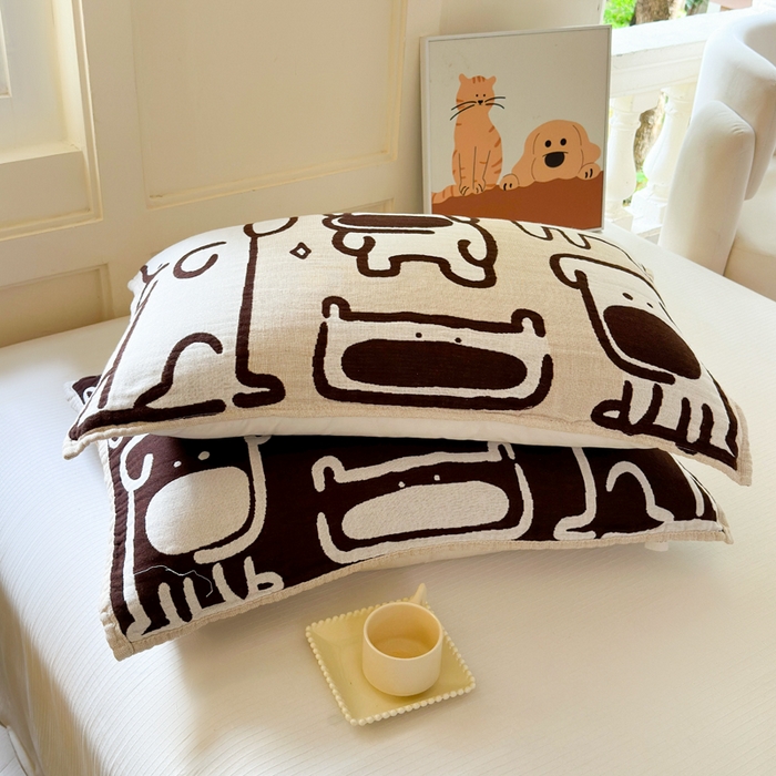 91家纺网 家纺一手货源 找家纺 朴尔家纺-毛巾被 2026新款全棉纯棉多柔AB版定位四层纱布枕巾 潮汪