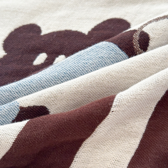 91家纺网 家纺一手货源 找家纺 朴尔家纺-毛巾被 2026新款全棉纯棉多柔AB版定位四层纱布枕巾 咖啡时光