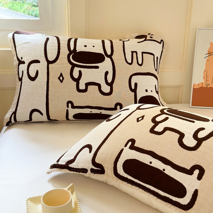 91家纺网 家纺一手货源 找家纺 朴尔家纺-毛巾被 2026新款全棉纯棉多柔AB版定位四层纱布枕巾 潮汪