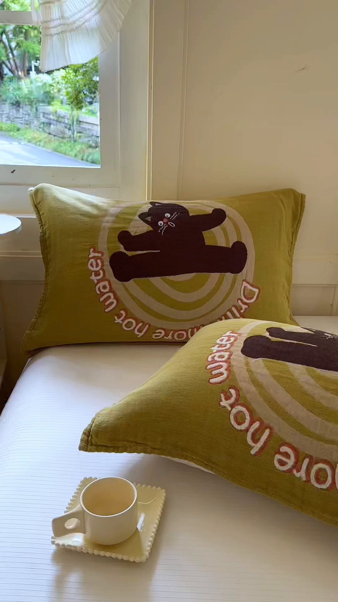 91家纺网 家纺一手货源 找家纺 朴尔家纺-毛巾被 2026新款全棉纯棉多柔AB版定位四层纱布枕巾 元气猫