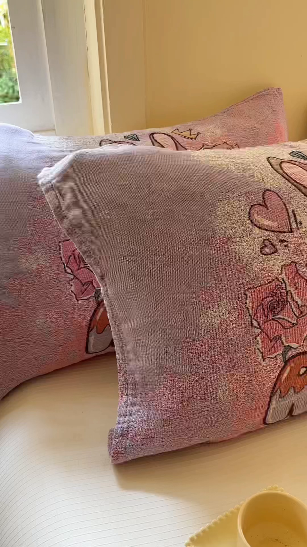 91家纺网 家纺一手货源 找家纺 朴尔家纺-毛巾被 2026新款全棉纯棉多柔AB版定位四层纱布枕巾 玫玫兔