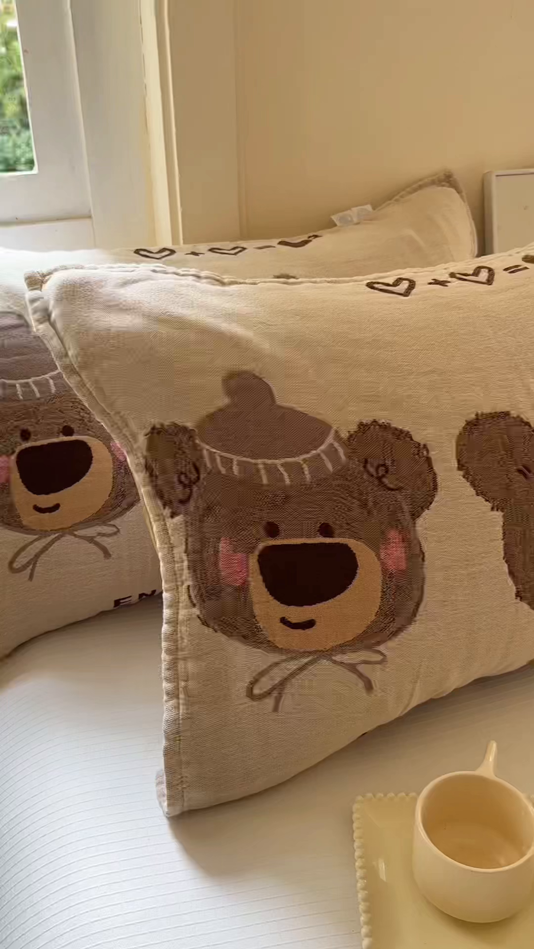 91家纺网 家纺一手货源 找家纺 朴尔家纺-毛巾被 2026新款全棉纯棉多柔AB版定位四层纱布枕巾 熊仔派对