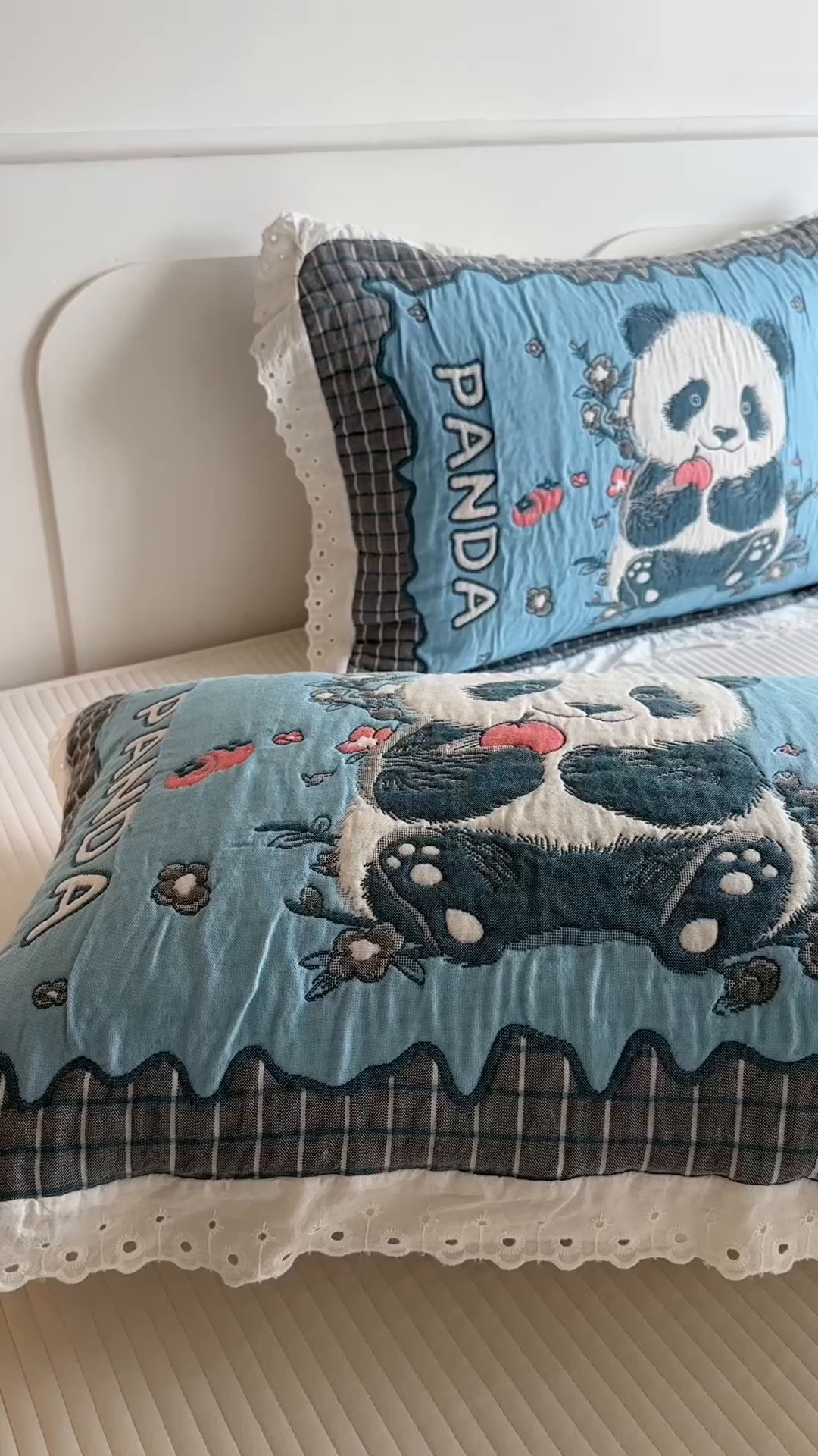 91家纺网 家纺一手货源 找家纺 朴尔家纺-毛巾被 2026新款韩版花边卡通水洗起皱纯棉六层纱布枕巾 花花的世界