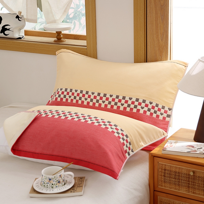 91家纺网 家纺一手货源 找家纺 朴尔家纺-毛巾被 2026新款格致系列全棉纯棉加厚六层纱布枕巾 彩格恋语