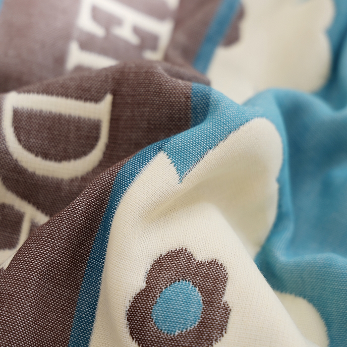 91家纺网 家纺一手货源 找家纺 朴尔家纺-毛巾被 2026新款格致系列全棉纯棉加厚六层纱布枕巾 世家花园-蓝