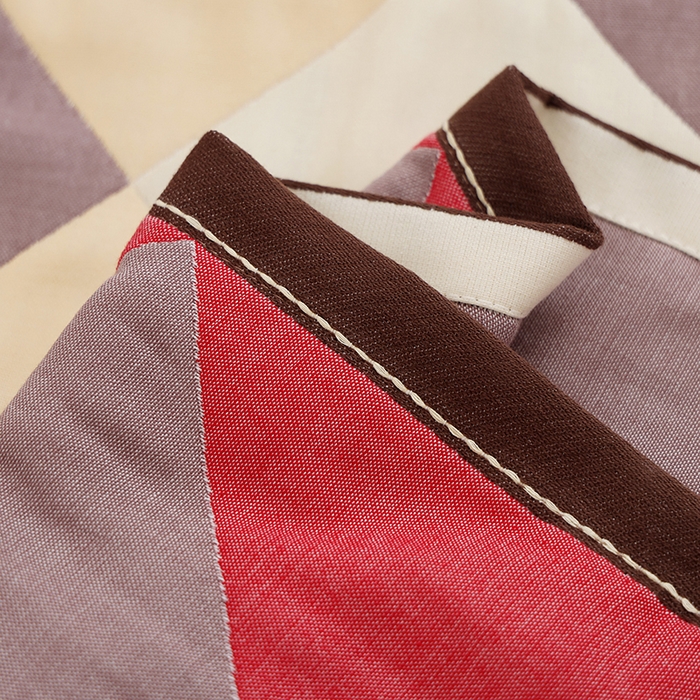 91家纺网 家纺一手货源 找家纺 朴尔家纺-毛巾被 2026新款格致系列全棉纯棉加厚六层纱布枕巾 海派绅士-红