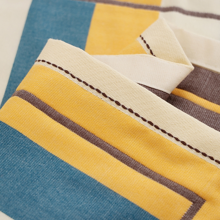 91家纺网 家纺一手货源 找家纺 朴尔家纺-毛巾被 2026新款格致系列全棉纯棉加厚六层纱布枕巾 彩条狗-黄