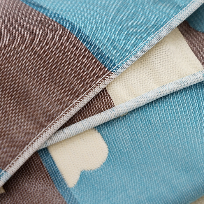 91家纺网 家纺一手货源 找家纺 朴尔家纺-毛巾被 2026新款格致系列全棉纯棉加厚六层纱布枕巾 世家花园-蓝