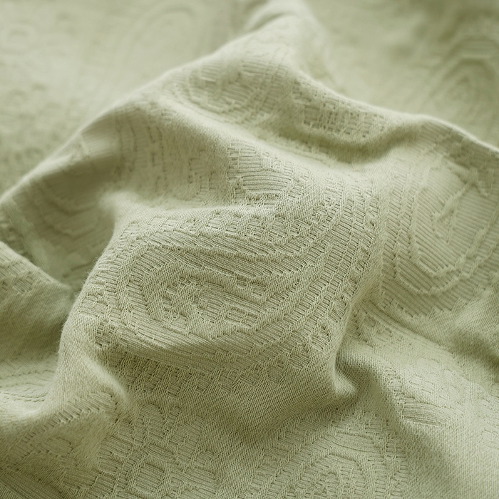 91家纺网 家纺一手货源 找家纺 朴尔家纺-毛巾被 2026新款浮雕凤尾花纯色全棉纯棉三层纱布枕巾 浮雕凤尾花-抹茶