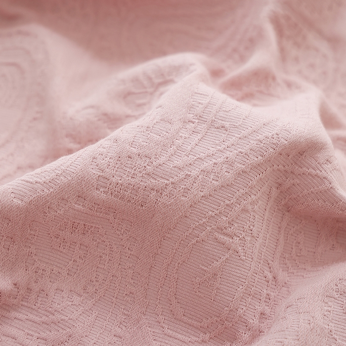 91家纺网 家纺一手货源 找家纺 朴尔家纺-毛巾被 2026新款浮雕凤尾花纯色全棉纯棉三层纱布枕巾 浮雕凤尾花-粉