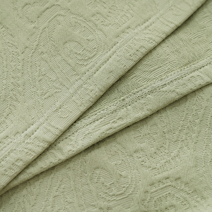 91家纺网 家纺一手货源 找家纺 朴尔家纺-毛巾被 2026新款浮雕凤尾花纯色全棉纯棉三层纱布枕巾 浮雕凤尾花-抹茶