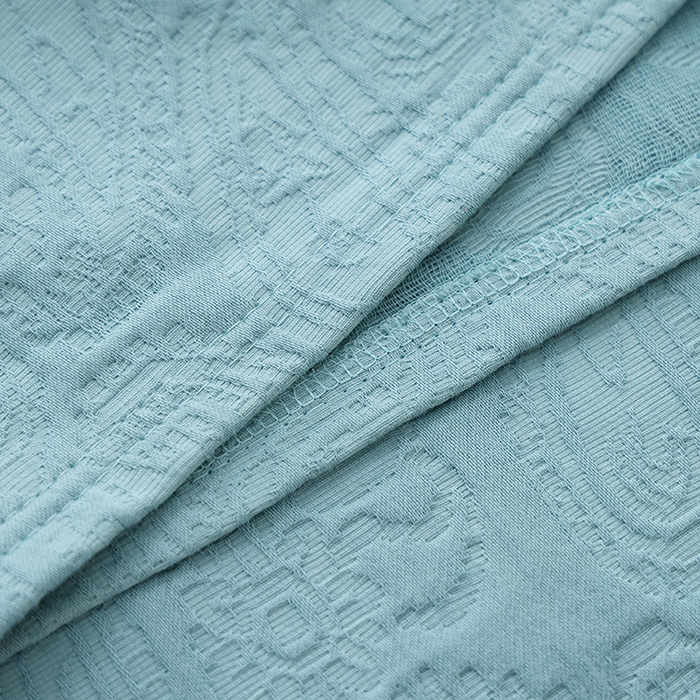 91家纺网 家纺一手货源 找家纺 朴尔家纺-毛巾被 2026新款浮雕凤尾花纯色全棉纯棉三层纱布枕巾 浮雕凤尾花-蓝