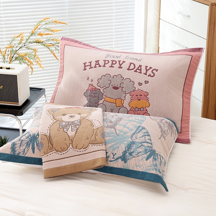 91家纺网 家纺一手货源 找家纺 （总）朴尔家纺-毛巾被 2026新款卡通定位全棉纯棉四层纱布枕巾