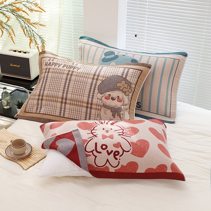 91家纺网 家纺一手货源 找家纺 朴尔家纺-毛巾被 2026新款卡通定位全棉纯棉四层纱布枕巾 组合图（仅供展示不可下单）