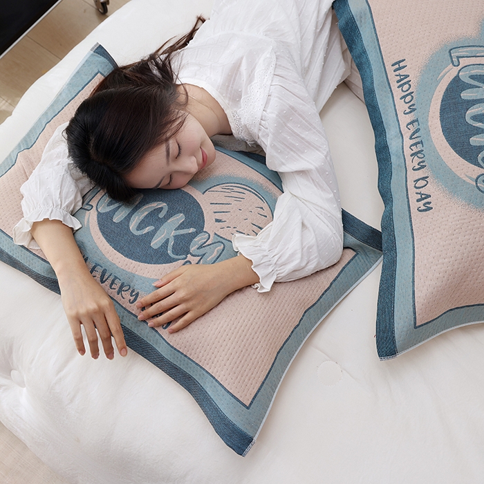 91家纺网 家纺一手货源 找家纺 朴尔家纺-毛巾被 2026新款卡通定位全棉纯棉四层纱布枕巾 忆童年-蓝