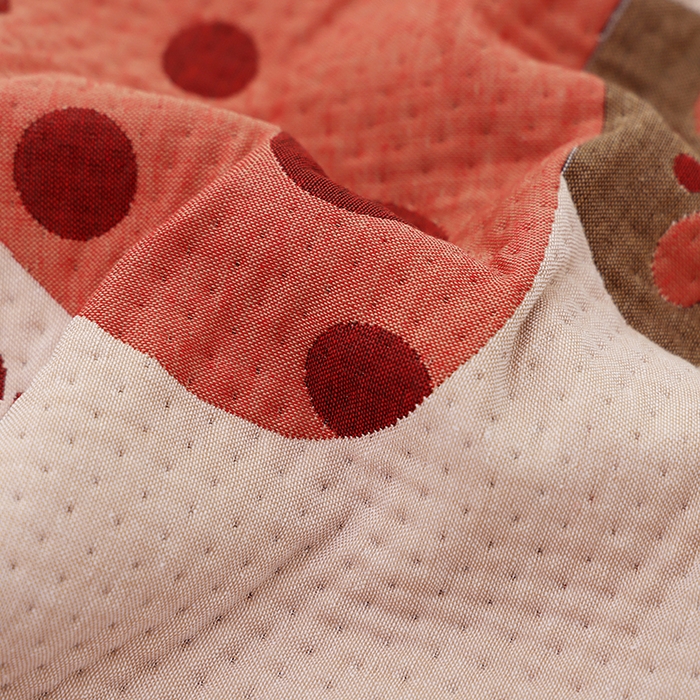 91家纺网 家纺一手货源 找家纺 朴尔家纺-毛巾被 2026新款卡通定位全棉纯棉四层纱布枕巾 萌趣蘑菇-红