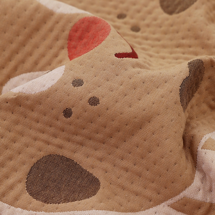 91家纺网 家纺一手货源 找家纺 朴尔家纺-毛巾被 2026新款卡通定位全棉纯棉四层纱布枕巾 巧克力饼-咖