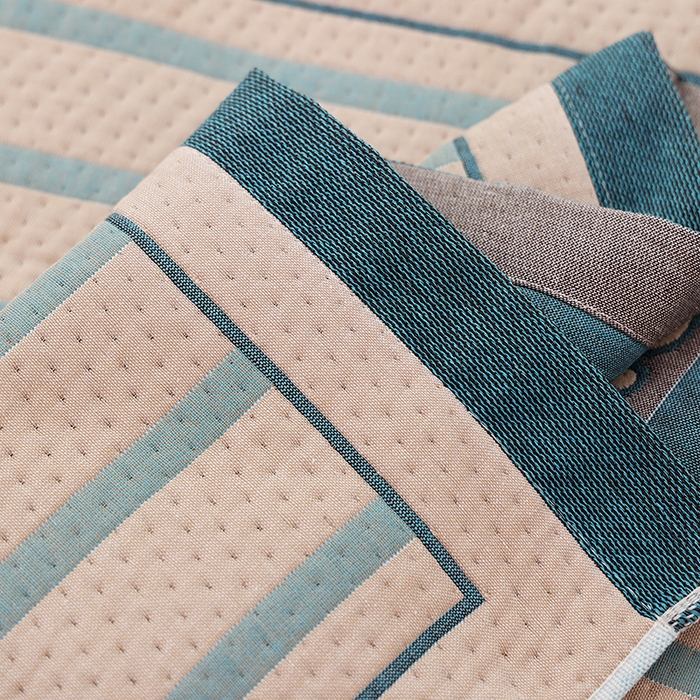 91家纺网 家纺一手货源 找家纺 朴尔家纺-毛巾被 2026新款卡通定位全棉纯棉四层纱布枕巾 巧克力饼-蓝