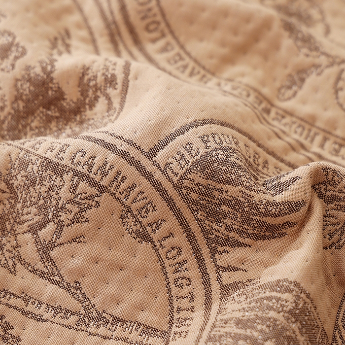 91家纺网 家纺一手货源 找家纺 朴尔家纺-毛巾被 2026新款卡通定位全棉纯棉四层纱布枕巾 清欢-咖