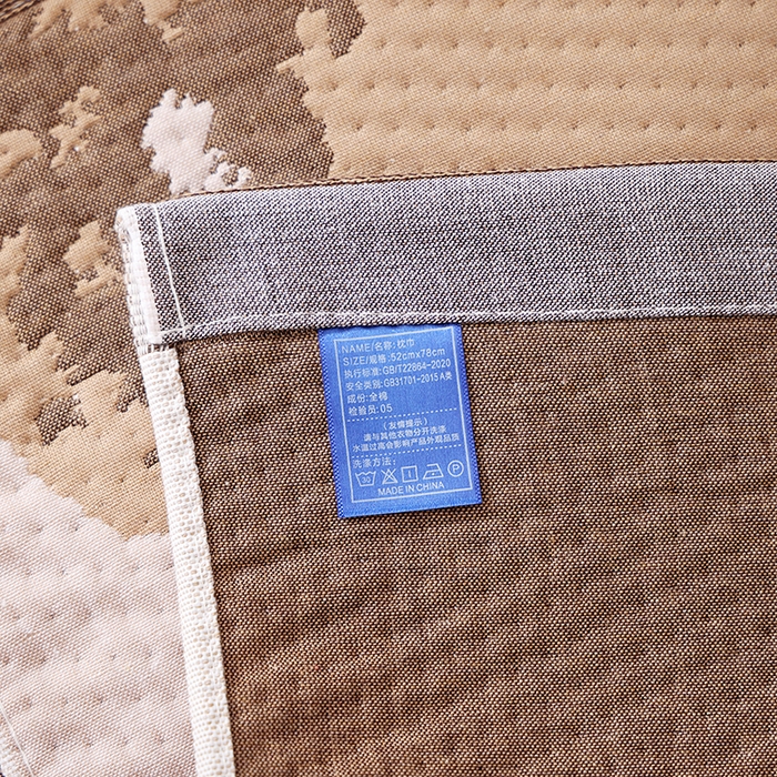 91家纺网 家纺一手货源 找家纺 朴尔家纺-毛巾被 2026新款卡通定位全棉纯棉四层纱布枕巾 心相印-咖