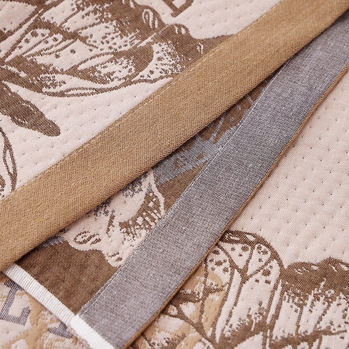 91家纺网 家纺一手货源 找家纺 朴尔家纺-毛巾被 2026新款卡通定位全棉纯棉四层纱布枕巾 梦幻蝶舞-咖