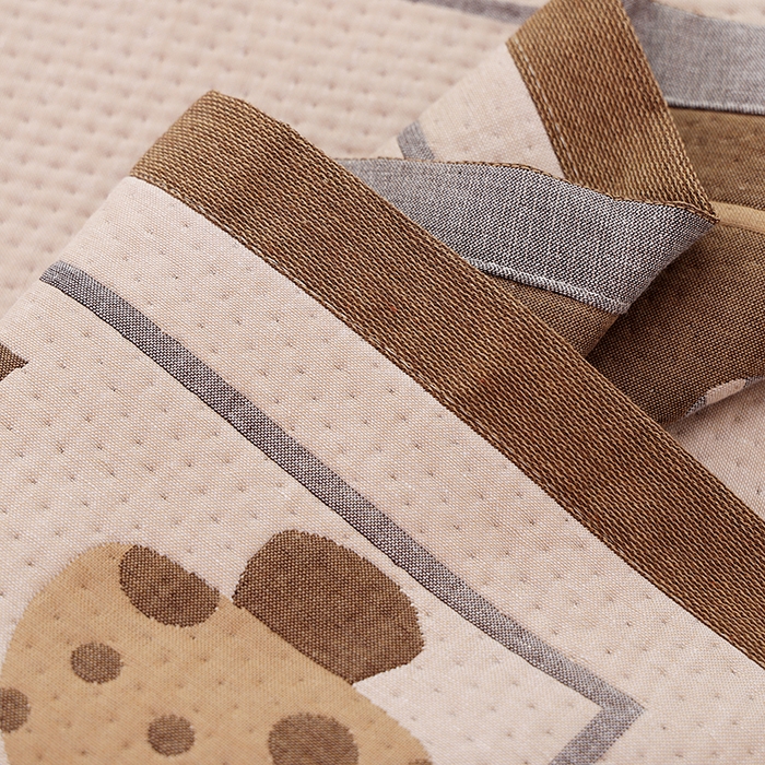 91家纺网 家纺一手货源 找家纺 朴尔家纺-毛巾被 2026新款卡通定位全棉纯棉四层纱布枕巾 萌趣蘑菇-红