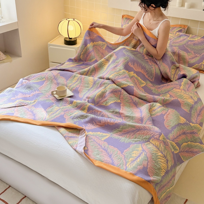 91家纺网 家纺一手货源 找家纺 朴尔家纺-毛巾被 2026新款彩棉云柔全棉纯棉三层纱布枕巾 悦夏