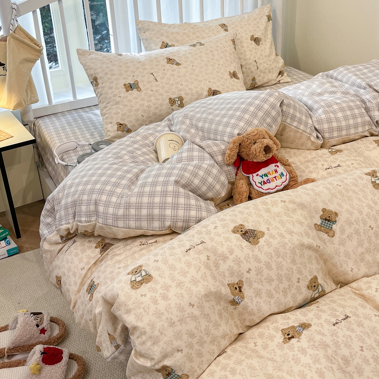 91家纺网 家纺一手货源 找家纺 （总）盛馨家纺 2026年开学季春夏新品小清新全棉学生三件套四件套床笠四件套跑量款