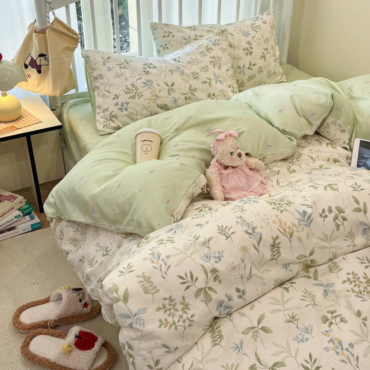 91家纺网 家纺一手货源 找家纺 （总）盛馨家纺 2026年开学季春夏新品小清新全棉学生三件套四件套床笠四件套跑量款